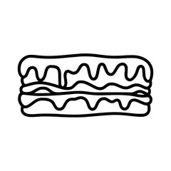 Minimalist Lasagna Illustration: Black & White Food Icon
