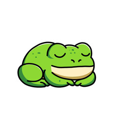 Illustration of vector design of a frog is sleeping, frog icon, frog logo, very good as a sticker, with a plain background.