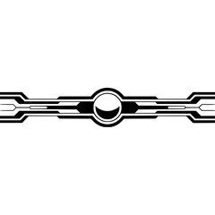Tech Circuitry Element - Abstract Black and White Design