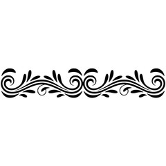 Fototapeta premium Elegant Black Swirls Border on Cream Background - Vector Design