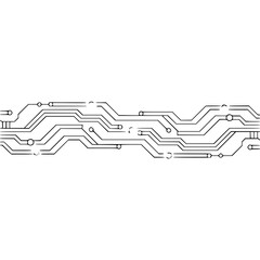 Abstract Circuit Board Lines on White Background