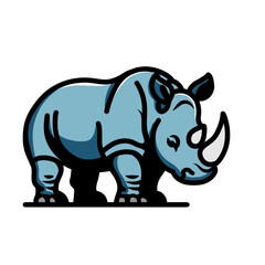 Illustration of a rhino vector design, rhino icon, rhino logo, is very good as a sticker, with a plain background.
