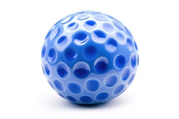 Blue decorative sphere with hole pattern