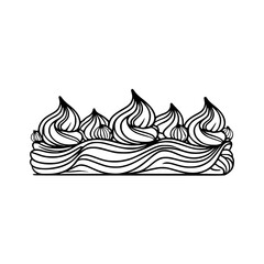 Vector Illustration: Minimalist Icing Design, Creamy Swirls on White