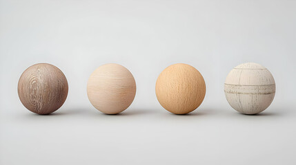 Four Pixelated Beige Tan Brown Balls On Light Grey Background