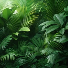 Dense tropical foliage background