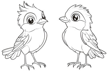 Obraz premium Adorable baby birds illustration