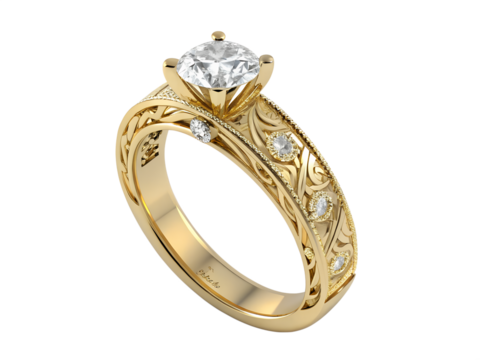 Gold wedding ring with diamond  PNG   transparent diamond, engraving, engagement, ring, jewelry, design, wedding, precious, metal, golden, band, craftsmanship, e