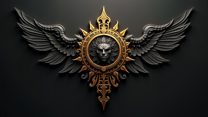 Obraz premium mystical black and gold logo design