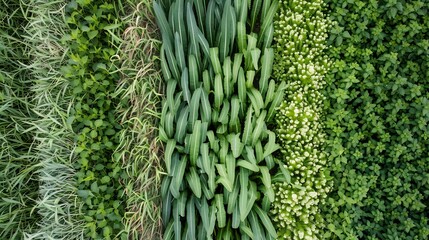 Aerial view of regenerative farm practicing crop rotation showcasing healthy soil diverse plants and thriving wildlife enhancing ecosystem resilience
