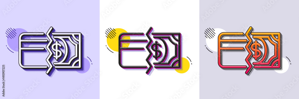 Aufkleber credit card or cash line icon. halftone dotted pattern. gradient icon with grain shadow. payment met