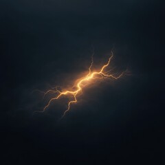 Lightning strikes in the dark sky
