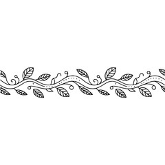 Hand-Drawn Vine Border Illustration, Minimalist Floral Design