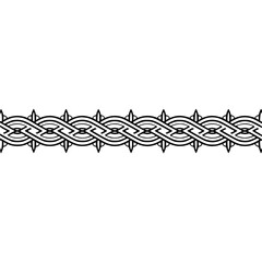Celtic Knotwork Border Element, Black & White Minimalist Design