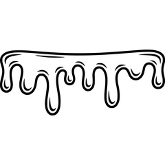 Black & White Dripping Outline - Vector Illustration