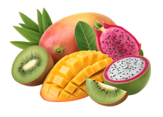 Multifruit, fruit  PNG   transparent  png, tropical, fruit, kiwi, mango, dragon, mix, colorful, fruits, arrangement, exotic, healthy, snacks, fresh, produce, 