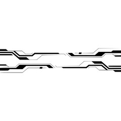 Tech Circuitry Abstract Graphic - Black Lines on White Background