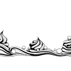 Abstract Whipped Cream Pattern on White: Decorative Graphic