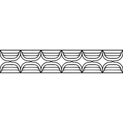 Minimalist Art Deco Pattern Border - Geometric Black on White Design