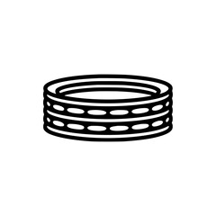 Stacked Rings Graphic Icon, Black and White Minimalist Design