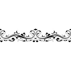 Elegant Black Flourish Border on White Background