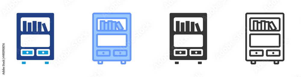 Poster Shelf icon set multiple style collection