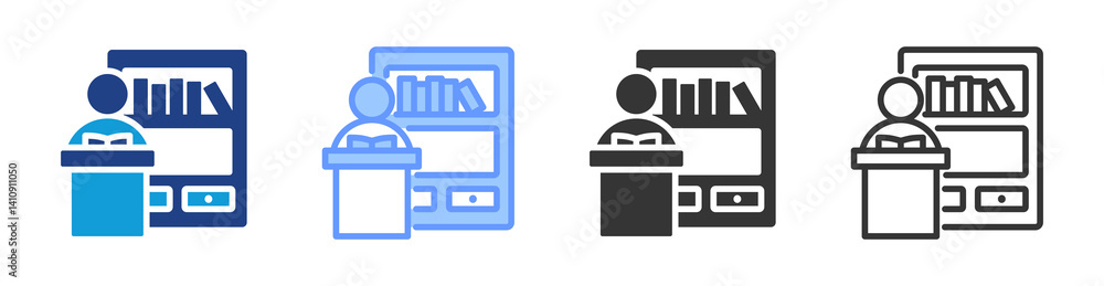Poster Study icon set multiple style collection