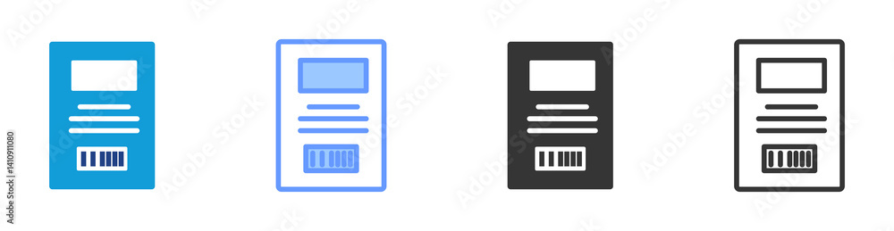 Poster Isbn icon set multiple style collection