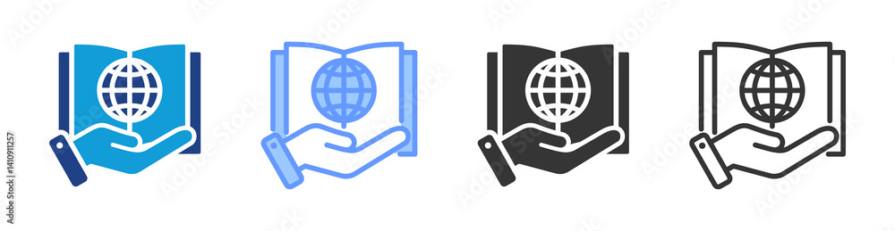 Poster Encyclopedia icon set multiple style collection