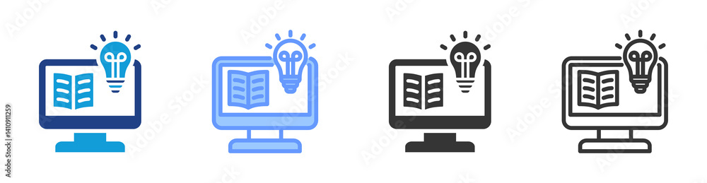 Aufkleber e book icon set multiple style collection