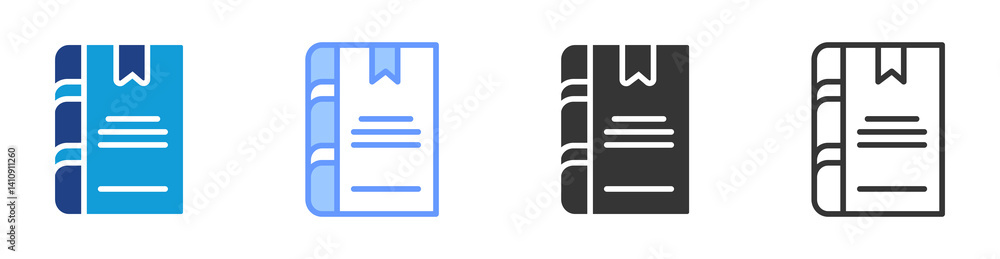 Poster bookmark icon set multiple style collection