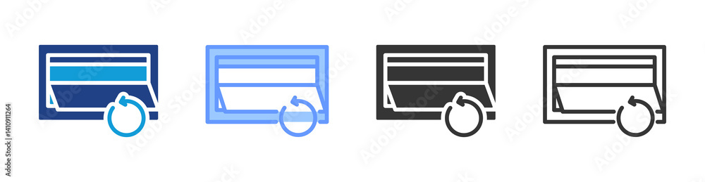 Poster Return Slot icon set multiple style collection