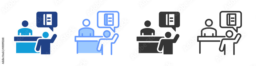 Aufkleber Lending Desk icon set multiple style collection