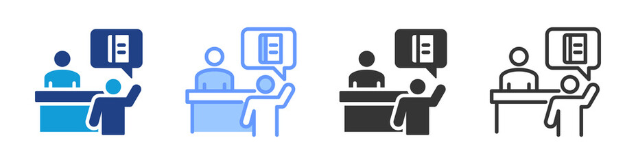 Lending Desk icon set multiple style collection