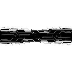 Abstract Tech Circuit Board Design, Black & White, Minimalist Background