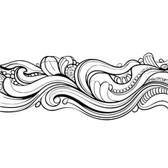 Elegant Floral Wave Ornament on Light Background