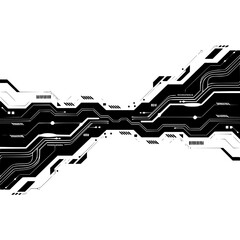 Futuristic Circuit Board Design on White Background