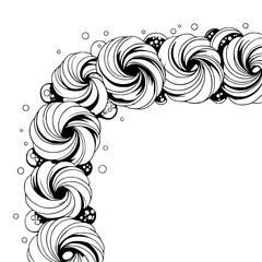 Swirling Abstract Frame: Black & White Ornamental Border Design