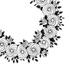 Elegant Monochrome Floral Swirl Design