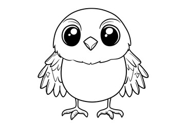 Adorable cartoon baby owl illustration