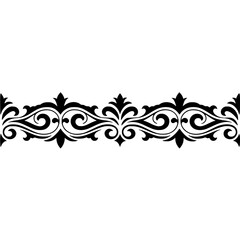 Fototapeta premium Elegant Black Flourish Border on White: Ornamental Vector Design