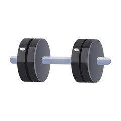 Black metal Sportive Dumbbells isolated on white background. Strength workout