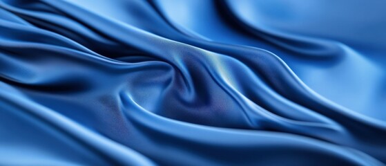 Obraz premium Blue fabric folds smooth backdrop