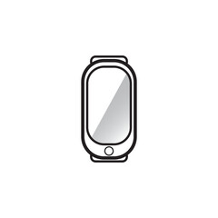 Vector Illustration of Smart Fitness Band. with button  Icon in Flat Minimal Style