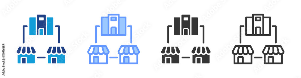 Poster franchise icon set multiple style collection