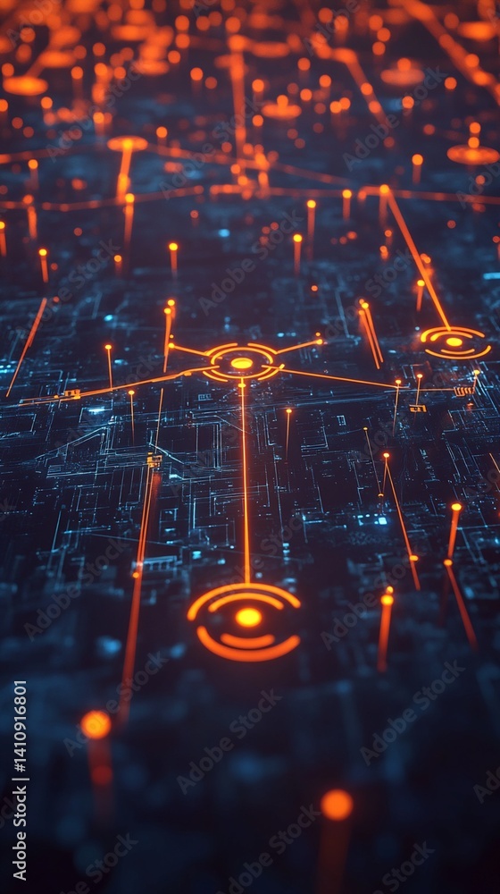 Poster abstract digital network visualization