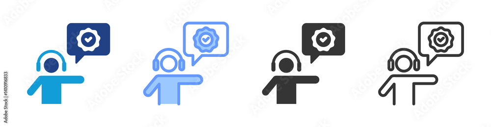 Poster Support icon set multiple style collection