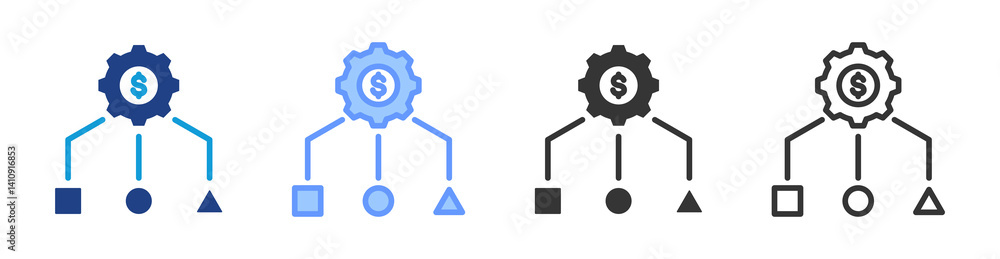 Poster Business Model icon set multiple style collection