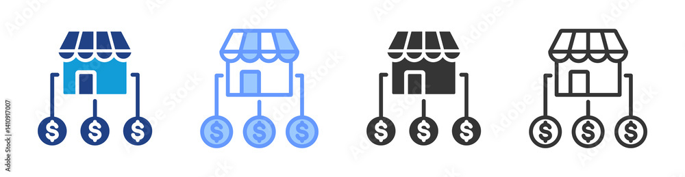 Poster Asset icon set multiple style collection