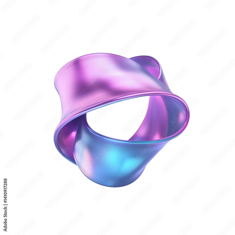 Aufkleber abstract twisting ribbon with iridescent colors and smooth flowing forms